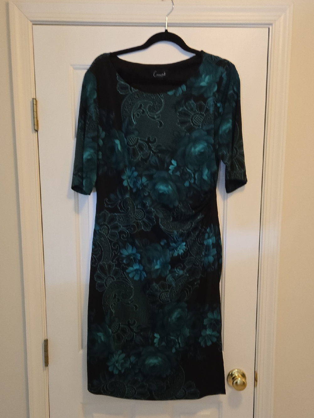 connected apparel Green And Black Floral Midi Dress
